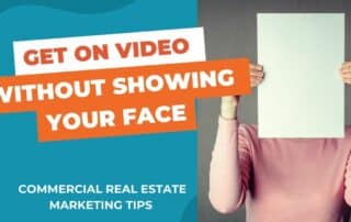 A white woman holding a blank paper over her face. Title says, "Get on video without showing your face."